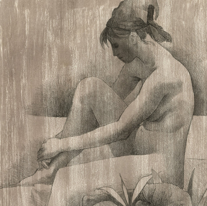 August MOSCA - Naiad - Lithograph printed in two colors - 1969 - detail