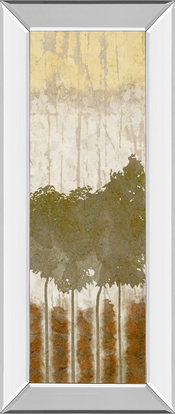Nature's Quartet I By Alonzo Saunders - Mirror Framed Print Wall Art - Light Brown