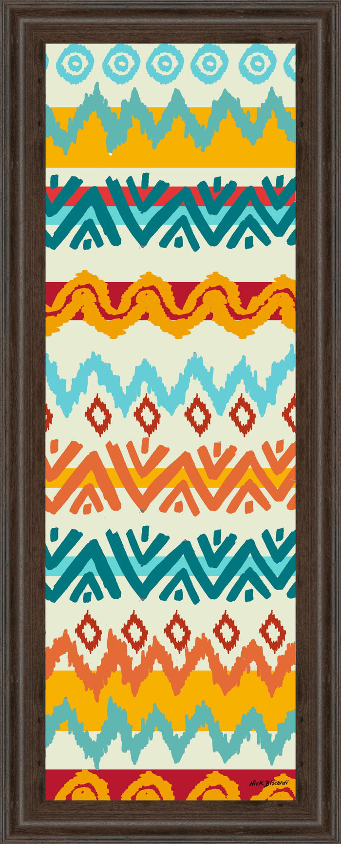 Navajo Mission Il By Nicholas Biscardi - Framed Print Wall Art - Orange