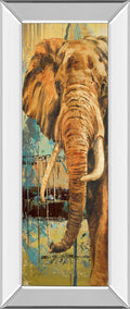 New Safari On Teal Il By Patricia Pinto - Mirror Framed Print Wall Art - Light Brown