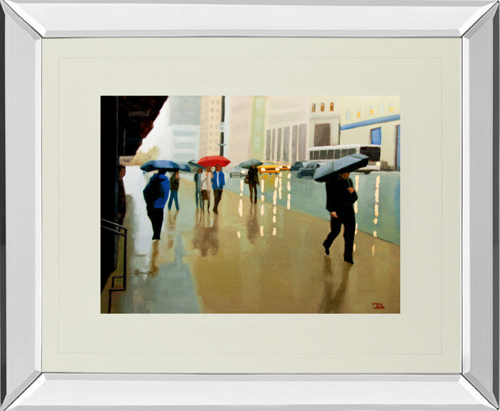 New York State Of Mind By Tate Hamilton - Mirror Framed Print Wall Art - Beige