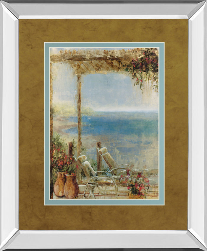 Ocean Retreat Il By Stiles - Mirror Framed Print Wall Art - Light Brown