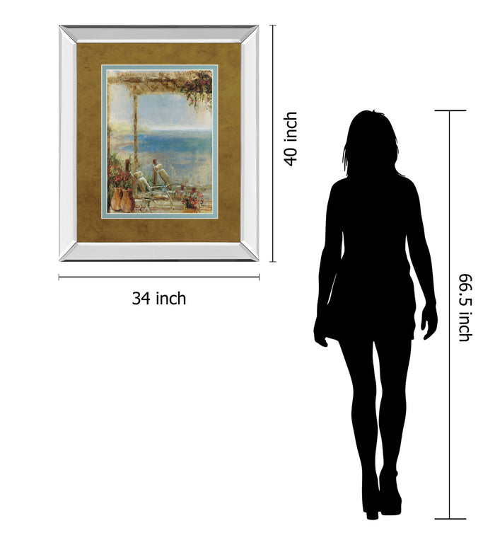 Ocean Retreat Il By Stiles - Mirror Framed Print Wall Art - Light Brown