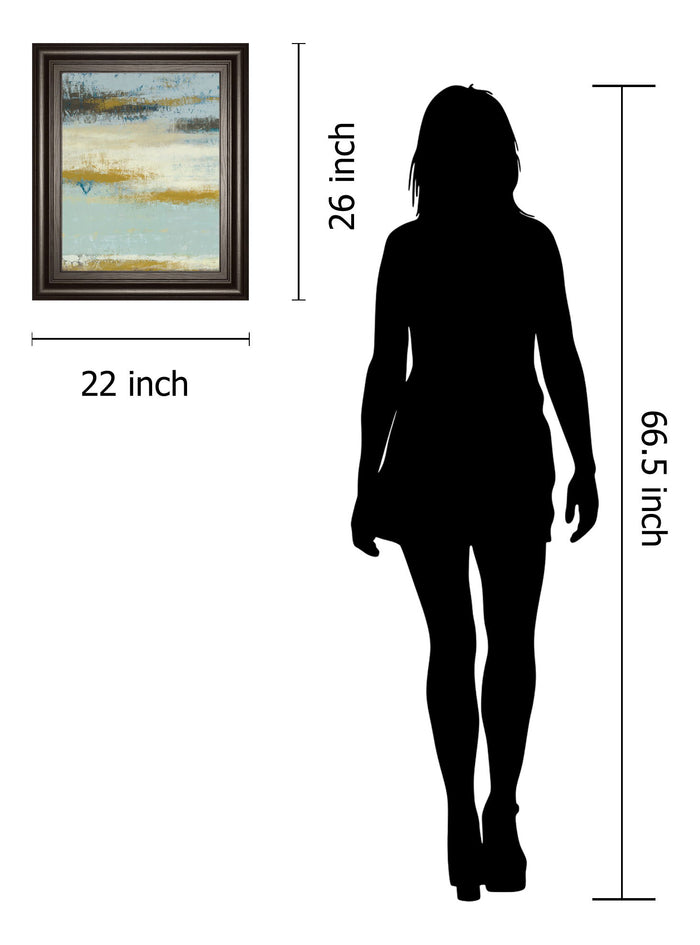 Ocean View By Vindedzis - Framed Print Wall Art - Light Blue