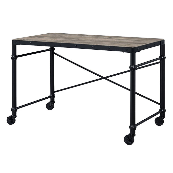 Oklarth - Writing Desk - Rustic Oak & Black