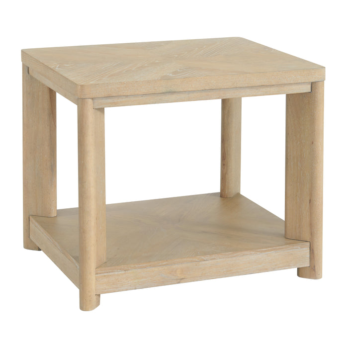 Pacific Grove - End Table With Lower Shelf, Oak Veneer, And Solid Wood Construction - Sand Dune