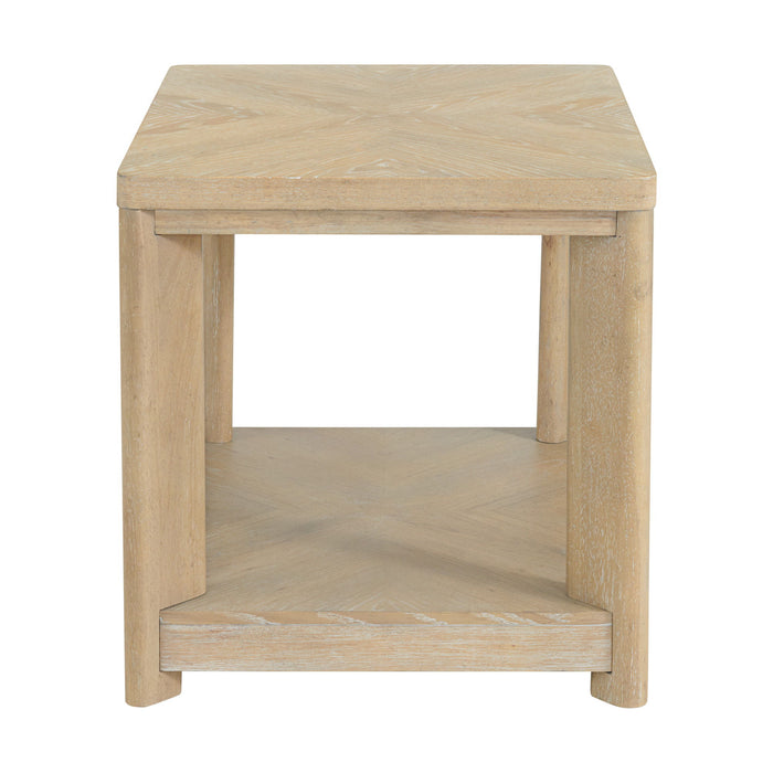 Pacific Grove - End Table With Lower Shelf, Oak Veneer, And Solid Wood Construction - Sand Dune
