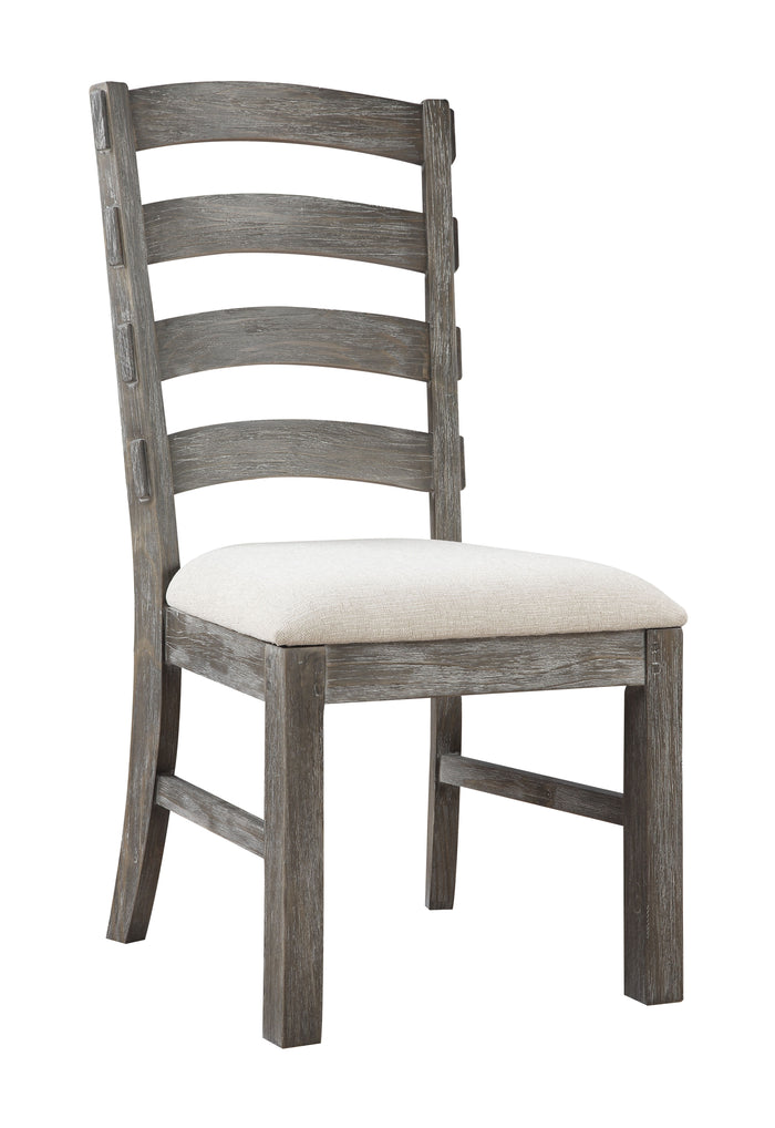 Paladin - Upholstered Dining Chair With Upholstered Seat And Ladder Back - Weathered Gray