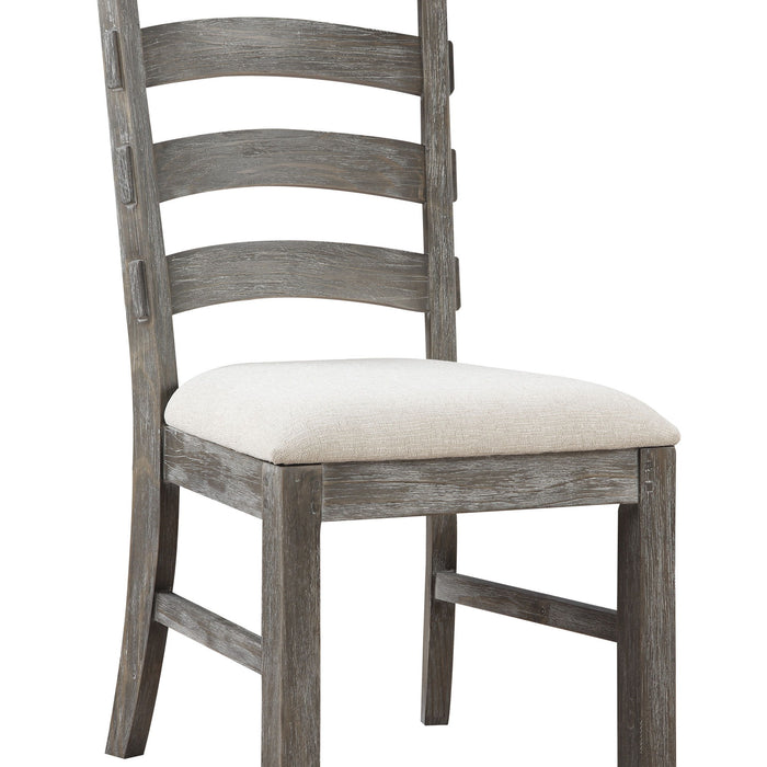 Paladin - Upholstered Dining Chair With Upholstered Seat And Ladder Back - Weathered Gray