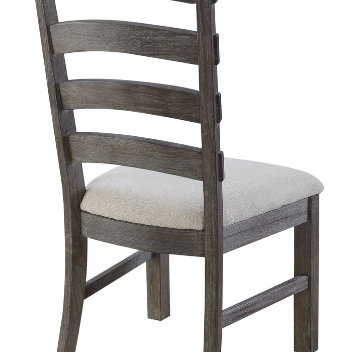 Paladin - Upholstered Dining Chair With Upholstered Seat And Ladder Back - Weathered Gray