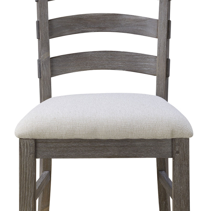 Paladin - Upholstered Dining Chair With Upholstered Seat And Ladder Back - Weathered Gray