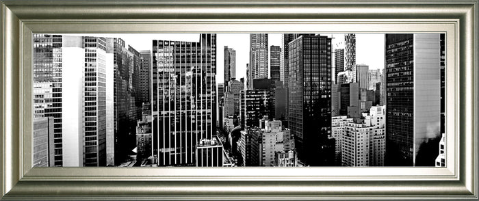 Panorama Of NYC VII By Jeff Pica - Framed Print Wall Art - Dark Gray