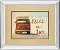 Peace And Love By Gail Peck - Mirror Framed Print Wall Art - Beige