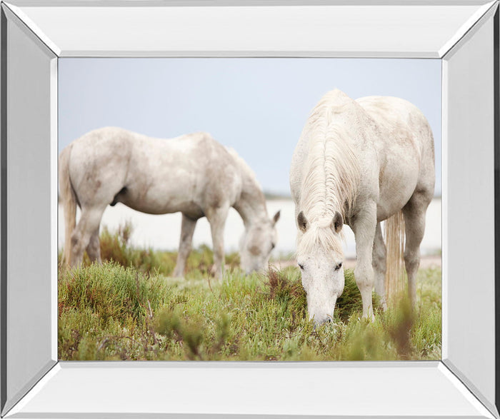 Peace By Irene Suchocki - Mirror Framed Print Wall Art - Beige