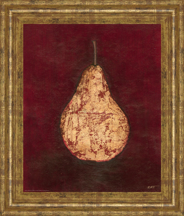 Pear By Norman Wyatt, Jr. - Framed Print Wall Art - Dark Red