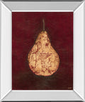Pear By Norman Wyatt, Jr. - Mirror Framed Print Wall Art - Dark Red