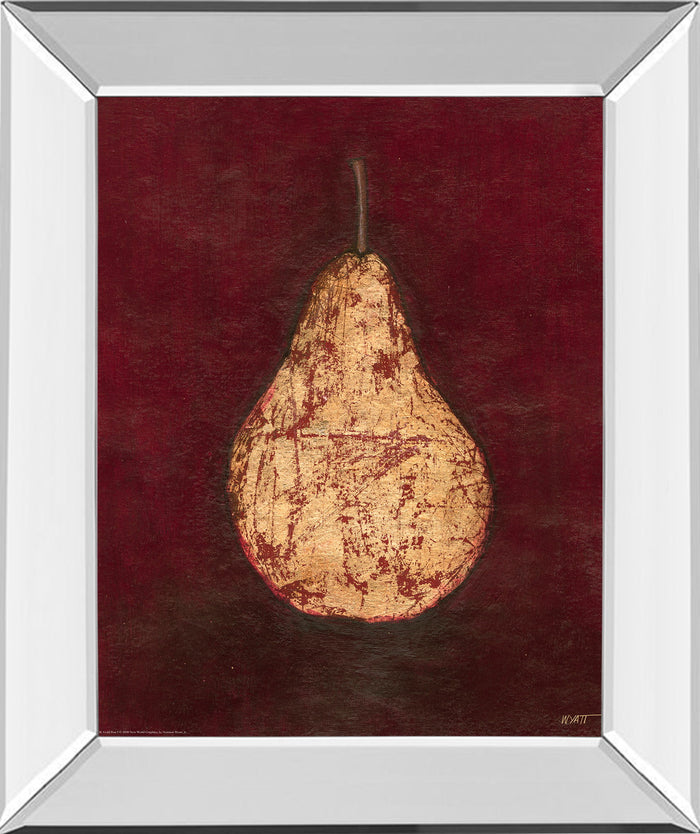 Pear By Norman Wyatt, Jr. - Mirror Framed Print Wall Art - Dark Red
