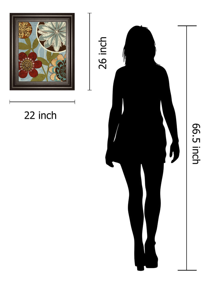 Persian Garden I By Katrina Craven - Framed Print Wall Art - Light Brown