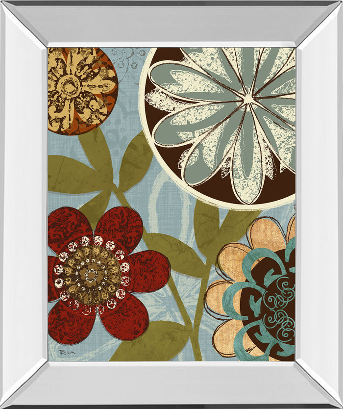 Persian Garden I By Katrina Craven - Mirror Framed Print Wall Art - Light Brown