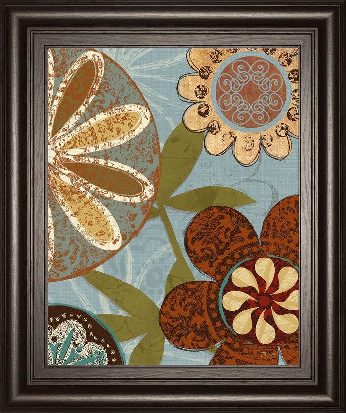 Persian Garden Il By Katrina Craven - Framed Print Wall Art - Light Brown