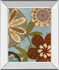 Persian Garden Il By Katrina Craven - Mirror Framed Print Wall Art - Light Brown