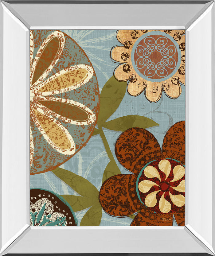 Persian Garden Il By Katrina Craven - Mirror Framed Print Wall Art - Light Brown