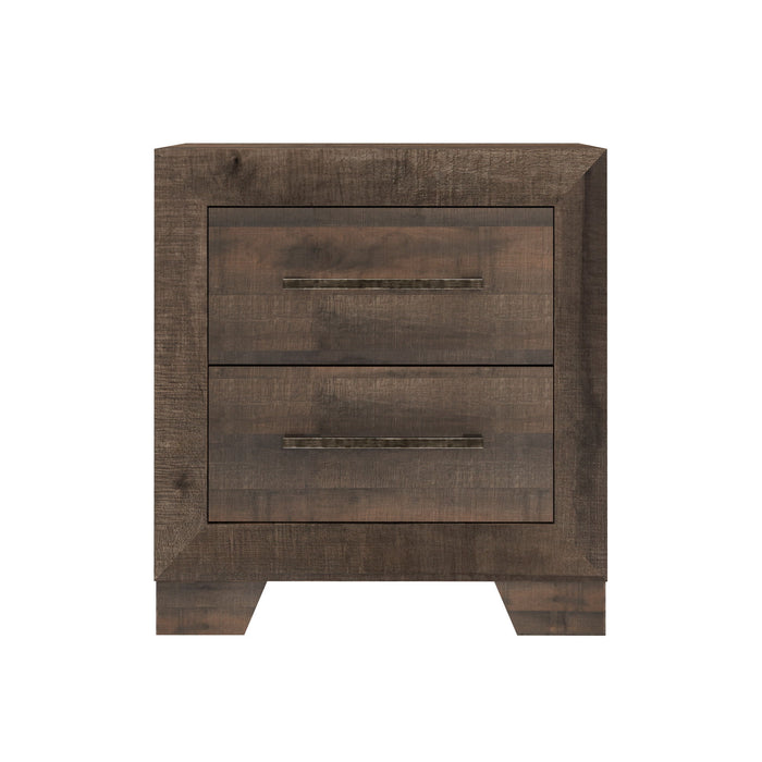 Peyton - 2-Drawer Nightstand With Metal Pulls, Finished Back And Drawer Interiors - Brown Penny