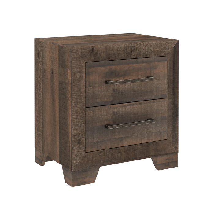 Peyton - 2-Drawer Nightstand With Metal Pulls, Finished Back And Drawer Interiors - Brown Penny