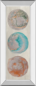 Planet Trio Il By Alicia Ludwig - Mirror Framed Print Wall Art - Beige
