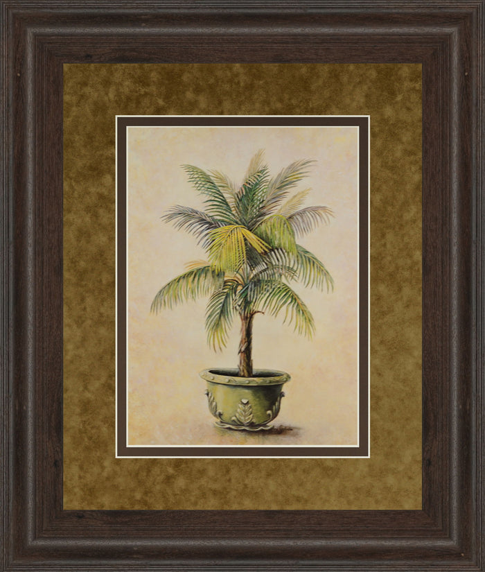 Potted Palm I - Framed Print Wall Art - Light Brown