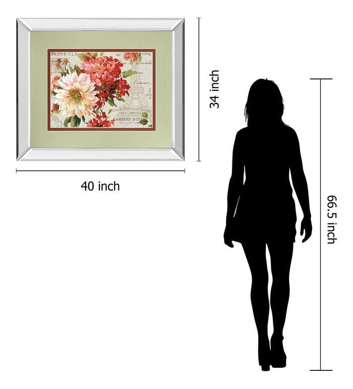 Ps Je T'aime I Light By Lisa Audit - Mirror Framed Print Wall Art - Beige