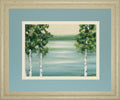 Quiet Lake By Rita Vindeszia - Framed Print Wall Art - Light Blue