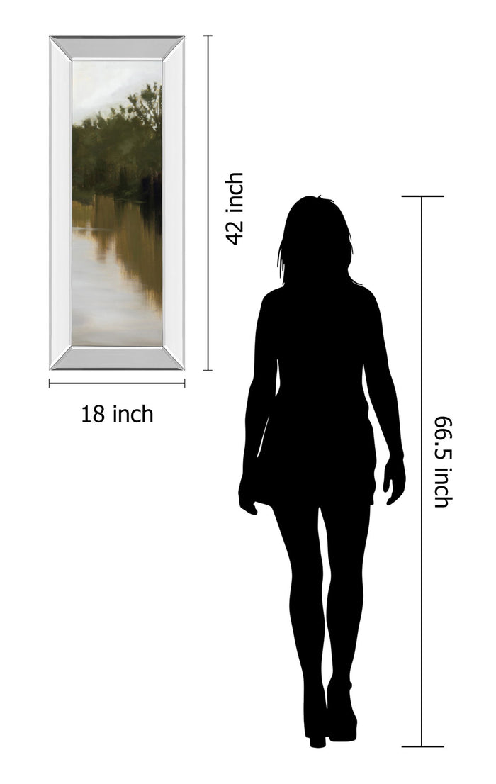 River Journey By Megan Lightell - Framed Print Wall Real Glass - Dark Brown