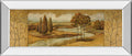 River Scene I - Mirror Framed Print Wall Art - Light Brown