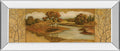 River Scene II - Mirror Framed Print Wall Art - Light Brown