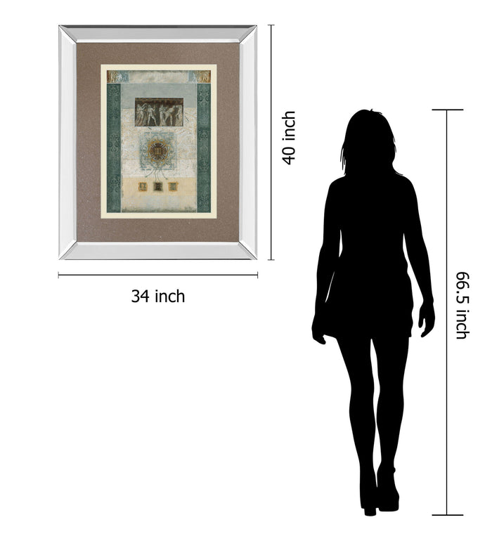 Romanesque Il By Douglas - Mirror Framed Print Wall Art - Light Brown