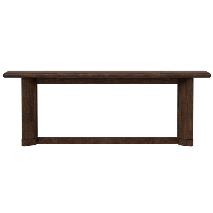 Ronan - Dining Bench With Trestle Bar And Mango Veneers - Rich Brown