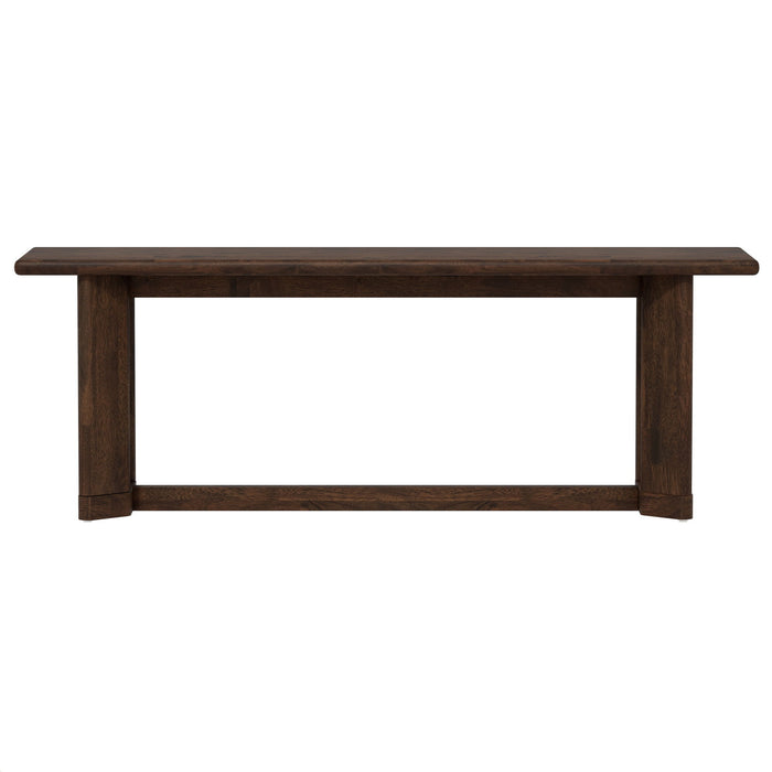 Ronan - Dining Bench With Trestle Bar And Mango Veneers - Rich Brown