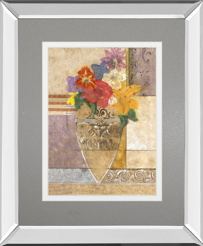 Rose By Hollack - Mirror Framed Print Wall Art - Gray