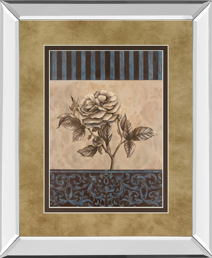 Rose Refined Il By Carol Robinson - Mirror Framed Print Wall Art - Light Brown