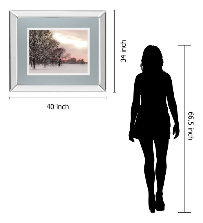 Rosy Sunset By Frank Assaf - Mirror Framed Print Wall Art - Gray