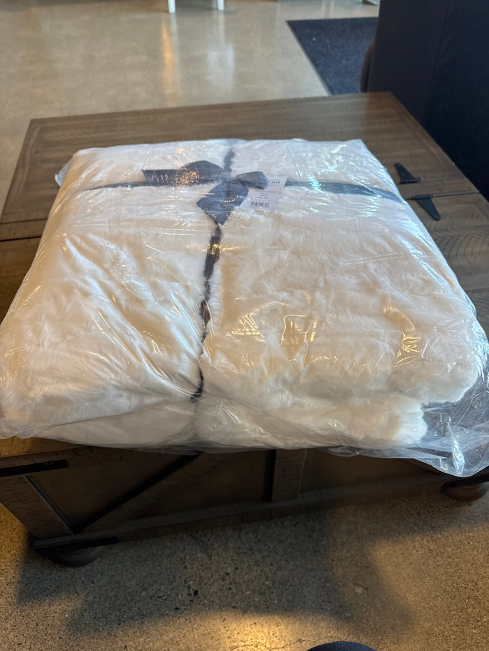 Rouched rabbit throw 50” x 80”