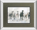 Running Wild By Carol Robinson - Mirror Framed Watercolor Print Wall Art - Dark Gray