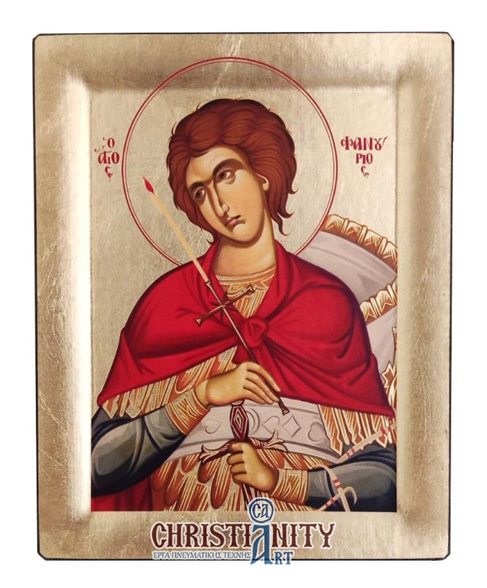 Saint Fanourios (Engraved icon - S Series)-Christianity Art