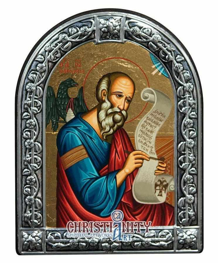 Saint John the Baptist (Metallic icon - MC Series)-Christianity Art