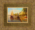 Santo Domingo Harbor By Bulo - Framed Print Wall Art - Light Brown