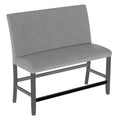 Seneca - Upholstered Bench With Back With Upholstered Back And Nailhead Trim - Walnut Ash