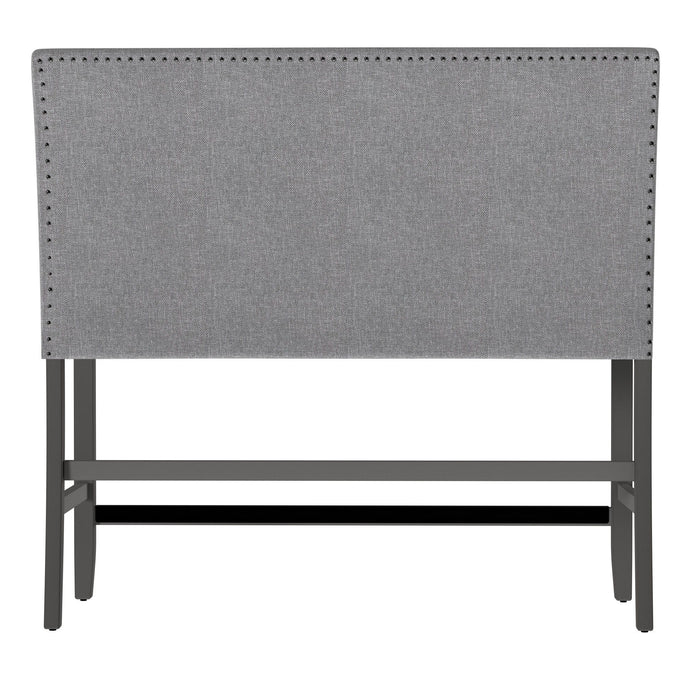 Seneca - Upholstered Bench With Back With Upholstered Back And Nailhead Trim - Walnut Ash