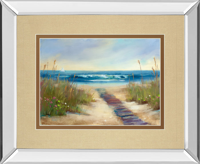 Serenity Il By Karen Marguliss - Mirror Framed Print Wall Art - Beige