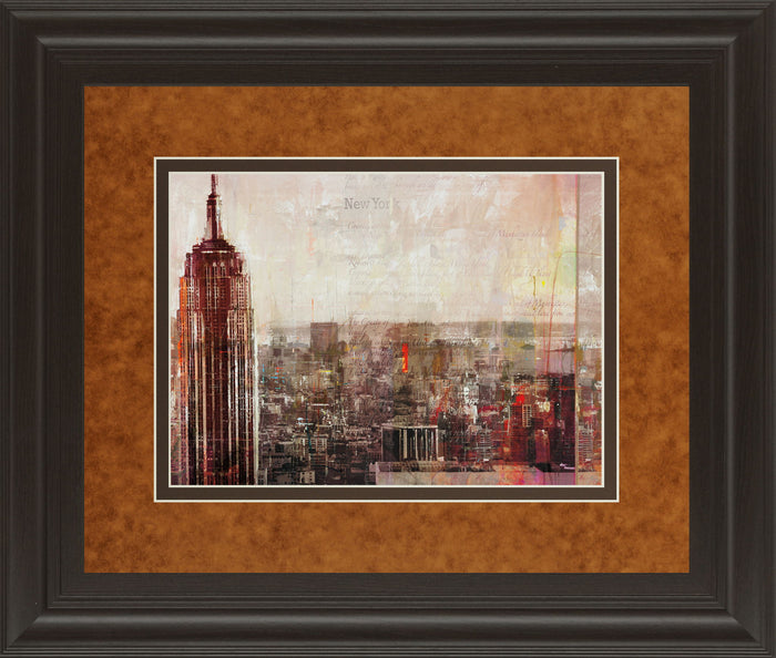 Shades Of New York By Markus Haub - Framed Print Wall Art - Light Brown